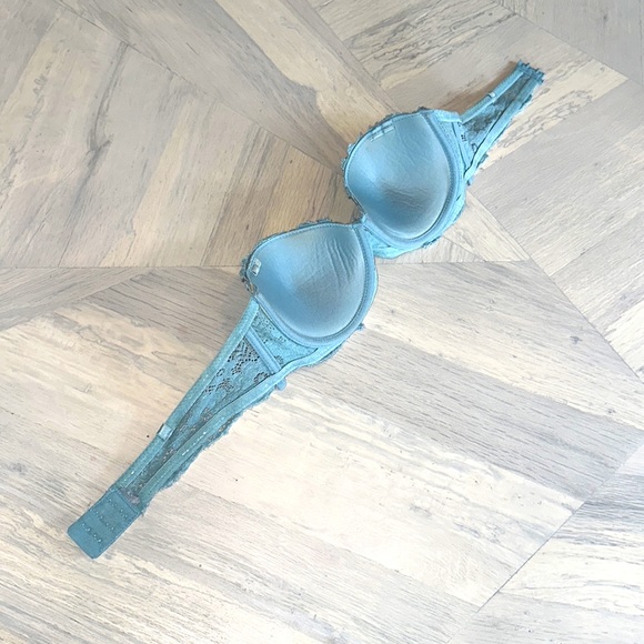 VICTORIA’S SECRET Size 34B Lace Push Up Padded Summer Sundress Strapless Bra ~ - Picture 6 of 7